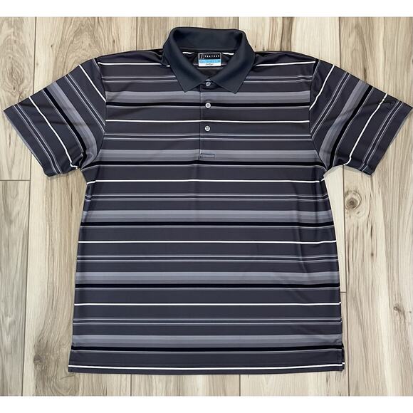 PGA Tour Air flux Striped Polo Shirt Men’s Size L - Picture 1 of 5